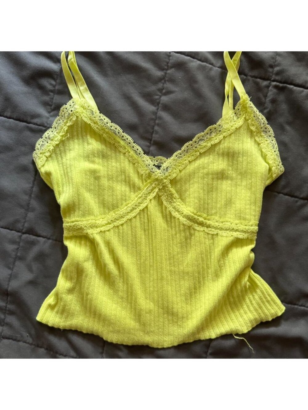 Lime green lace cami tank top Size medium Tight...